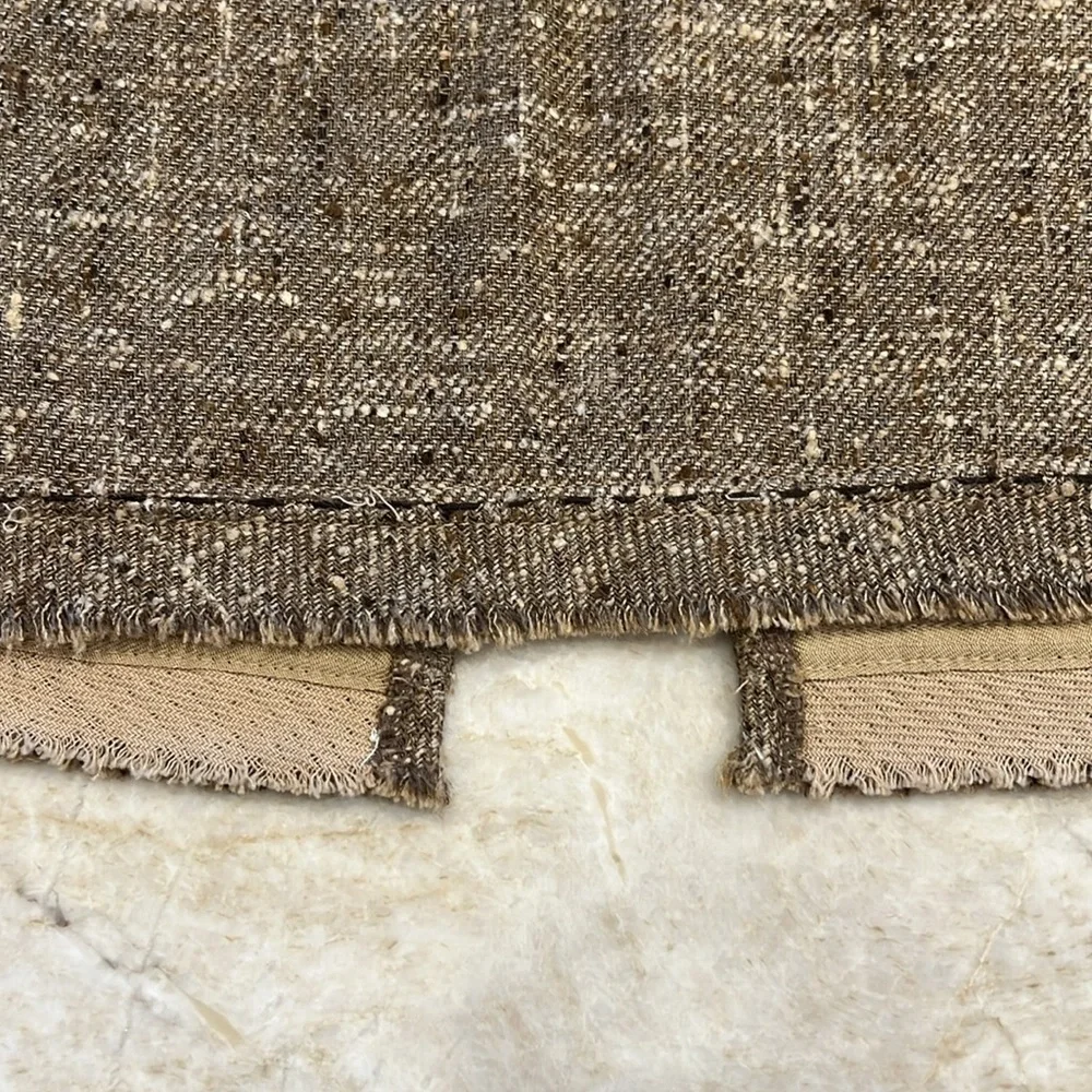 VINTAGE ELIE TAHARI | Raw Hem Pencil Skirt‎ | Silk Blend | Brown Tweed | Size 8